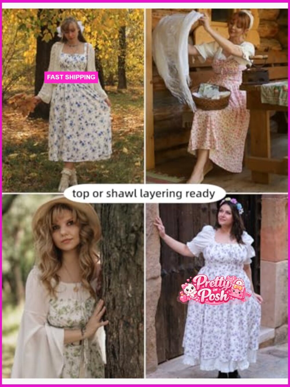 Floral Midi Corset Sundress with Pockets Smocked Back Summer - Picture 5 of 7